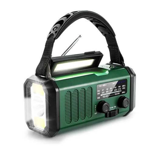 10000Mah Emergency Radio E30 FM Radio Solar Hand Crank AM/NOAA LED Dual USB Rechargeable Portable SOS Alarm Power Bank
