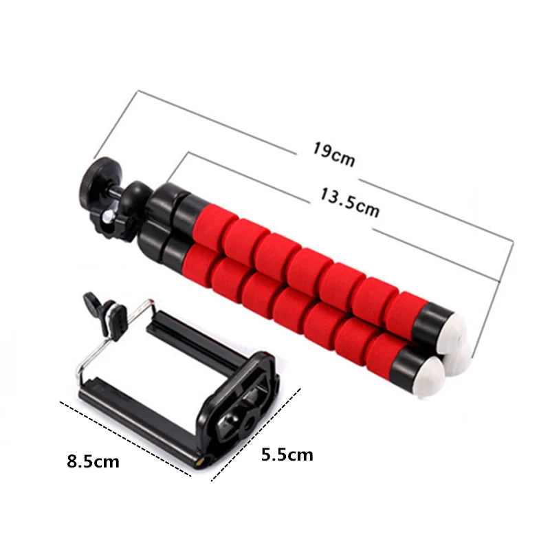 Phone Tripod Holder Flexible Sponge Octopus Tripod Stand Mount or Bluetooth Remote Shutter Selfie Stick Self-Timer Bracket