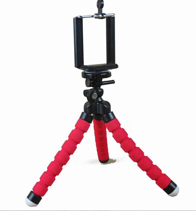 Phone Tripod Holder Flexible Sponge Octopus Tripod Stand Mount or Bluetooth Remote Shutter Selfie Stick Self-Timer Bracket