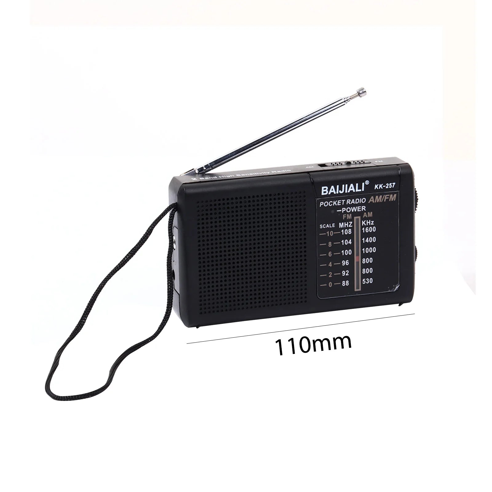 Pocket Radio AM FM Radio Telescopic Antenna Full-Wave Band Radio AA Battery Powered Portable Radio Built-In Speaker for Home