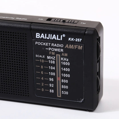Pocket Radio AM FM Radio Telescopic Antenna Full-Wave Band Radio AA Battery Powered Portable Radio Built-In Speaker for Home