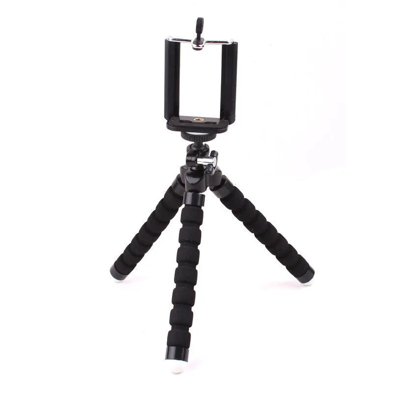 Phone Tripod Holder Flexible Sponge Octopus Tripod Stand Mount or Bluetooth Remote Shutter Selfie Stick Self-Timer Bracket