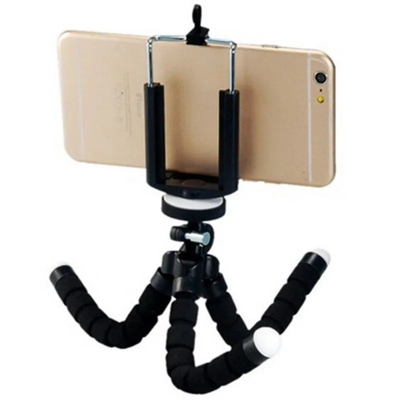 Phone Tripod Holder Flexible Sponge Octopus Tripod Stand Mount or Bluetooth Remote Shutter Selfie Stick Self-Timer Bracket