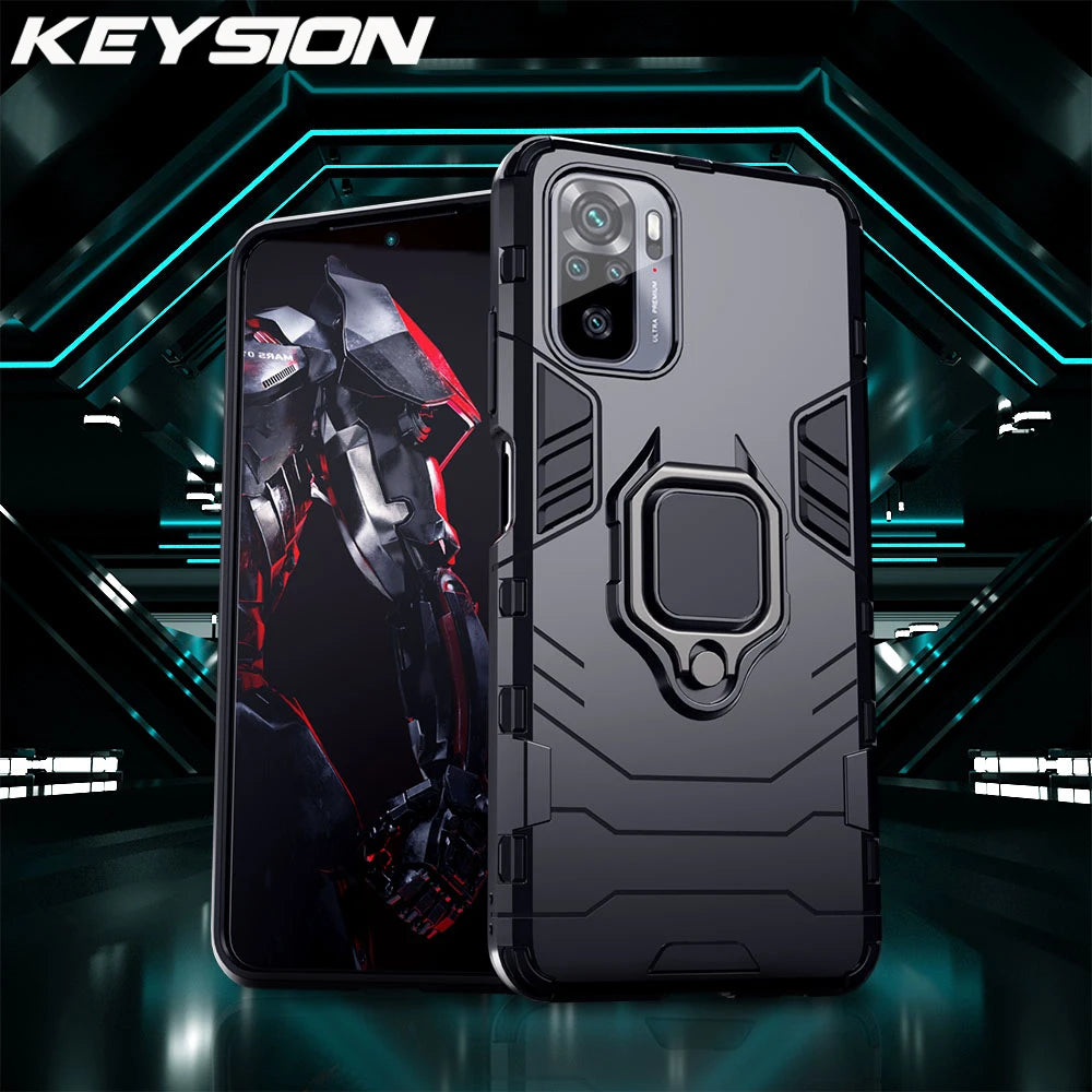 KEYSION Shockproof Case for Redmi Note 10 10 Pro Max 9S 8 8A 7 7A 8T K20 K40 Back Phone Cover for  Mi 9T A2 A3 9SE Mi 11