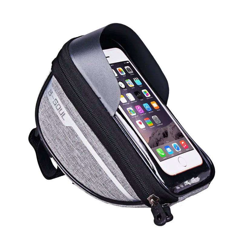 B-SOUL Cycling Bicycle Bike Head Tube Handlebar Cell Mobile Phone Bag Case Holder Screen Phone Mount Bags Case for 6.5In