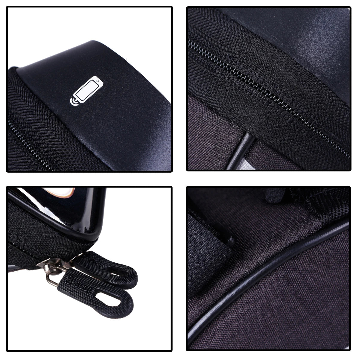 B-SOUL Cycling Bicycle Bike Head Tube Handlebar Cell Mobile Phone Bag Case Holder Screen Phone Mount Bags Case for 6.5In
