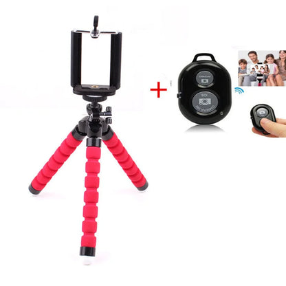 Phone Tripod Holder Flexible Sponge Octopus Tripod Stand Mount or Bluetooth Remote Shutter Selfie Stick Self-Timer Bracket